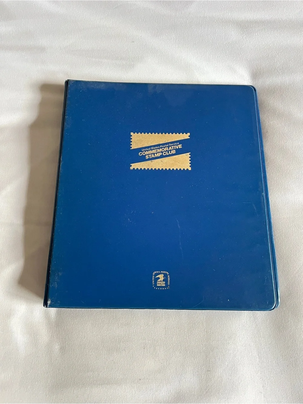 USPS Commemorative Stamp Club 3 Ring Binder Blue Vintage Postal Album 11.5x10